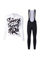 HOLOKOLO Cycling long sleeve jersey and bibtights - STREETBEAT LADY W - white/black