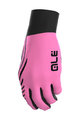 ALÉ Cycling long-finger gloves - SPIRAL DESIGN - pink/black