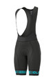 ALÉ Cycling bib shorts - PRR STRADA LADY - black/turquoise