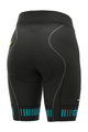 ALÉ Cycling shorts without bib - PRR STRADA LADY - black/turquoise