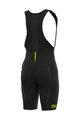 ALÉ Cycling bib shorts - R-EV1 AGONISTA PLUS - black/yellow