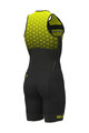 ALÉ Cycling skinsuit - TRIATHLON  STARS LONG TRI - black/yellow