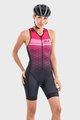 ALÉ Cycling skinsuit - TRIATHLON STARS LONG TRI LADY - red/black