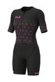 ALÉ Cycling skinsuit - TRIATHLON  MAUI LONG TRI LADY SS - black/pink