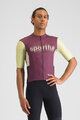 SPORTFUL Cycling short sleeve jersey - SUPERGIARA LOGO - bordeaux/yellow
