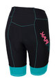 KARPOS Cycling shorts without bib - VERVE - black/turquoise
