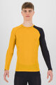 KARPOS Cycling long sleeve t-shirt - DINAMICO MERINO 130 - yellow/black