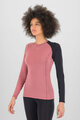 KARPOS Cycling long sleeve t-shirt - DINAMICO MERINO 130 W - pink/black