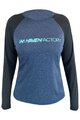 HAVEN Cycling summer long sleeve jersey - FACTORY TRAIL - black/blue