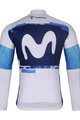 BONAVELO Cycling winter long sleeve jersey - MOVISTAR 2025 WINTER  - white/blue