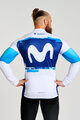 BONAVELO Cycling winter long sleeve jersey - MOVISTAR 2025 WINTER  - white/blue