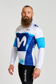 BONAVELO Cycling winter long sleeve jersey - MOVISTAR 2025 WINTER  - white/blue