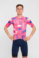 HOLOKOLO Cycling short sleeve jersey - STROKES - pink/blue