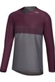 IXS Cycling summer long sleeve jersey - FLOW XTG LS - bordeaux/grey