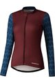SHIMANO Cycling winter long sleeve jersey - KAEDE PRINTED LONG - bordeaux/blue