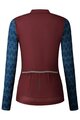 SHIMANO Cycling winter long sleeve jersey - KAEDE PRINTED LONG - bordeaux/blue