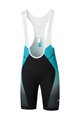 SHIMANO Cycling bib shorts - TEAM - black/turquoise