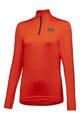GORE Cycling long sleeve t-shirt - EVERYDAY THERMO 1/4-ZIP WMN - orange