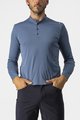 CASTELLI Cycling long sleeve t-shirt - TECH 2 HENLEY - blue