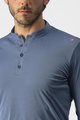CASTELLI Cycling long sleeve t-shirt - TECH 2 HENLEY - blue