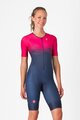 CASTELLI Cycling skinsuit - CORE TRI W SUIT SHORT SLEEVE - blue/pink