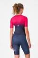 CASTELLI Cycling skinsuit - CORE TRI W SUIT SHORT SLEEVE - blue/pink