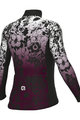 ALÉ Cycling winter long sleeve jersey - NADINE PRAGMA - black/white/bordeaux