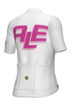 ALÉ Cycling short sleeve jersey - SAUVAGE PR-E - white/pink