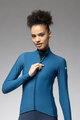 ALÉ Cycling winter long sleeve jersey - PRAGMA FONDO 3.0 LADY - blue