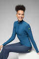 ALÉ Cycling winter long sleeve jersey - PRAGMA FONDO 3.0 LADY - blue