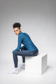 ALÉ Cycling winter long sleeve jersey - PRAGMA FONDO 3.0 LADY - blue