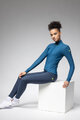 ALÉ Cycling winter long sleeve jersey - PRAGMA FONDO 3.0 LADY - blue