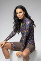 ALÉ Cycling winter long sleeve jersey - PRAGMA FLOWERY LADY - blue/multicolour