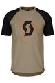 SCOTT Cycling short sleeve t-shirt - ICON - beige/black