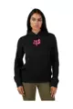 FOX Cycling hoodie - W FOX HEAD FLEECE - black/pink