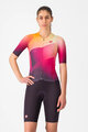 CASTELLI Cycling skinsuit - FREE SANREMO 3 - pink/bordeaux