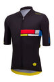 SANTINI Cycling short sleeve jersey - TDF MAILLOT JAUNE ALPE D'HUEZ - black/multicolour