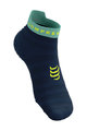 COMPRESSPORT Cycling ankle socks - PRO RACING V4.0 ULTRALIGHT RUN LOW - blue/light green