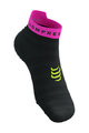 COMPRESSPORT Cycling ankle socks - PRO RACING SOCKS V4.0 ULTRALIGHT RUN - black/yellow/pink