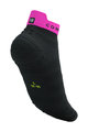 COMPRESSPORT Cycling ankle socks - PRO RACING SOCKS V4.0 ULTRALIGHT RUN - black/yellow/pink