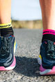 COMPRESSPORT Cycling ankle socks - PRO RACING V4.0 ULTRALIGHT RUN LOW - black/pink/yellow