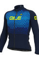 ALÉ Cycling winter long sleeve jersey - SUMMIT WINTER - light blue/blue