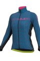 ALÉ Cycling winter long sleeve jersey - GREEN ROAD LADY WNT - blue/pink