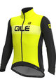 ALÉ Cycling thermal jacket - LOGO DWR STRETCH - black/yellow