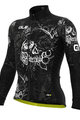 ALÉ Cycling winter long sleeve jersey - SKULL WINTER - black/white