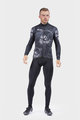 ALÉ Cycling winter long sleeve jersey - SKULL WINTER - black/white