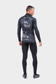 ALÉ Cycling winter long sleeve jersey - SKULL WINTER - black/white