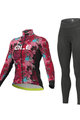 ALÉ Cycling winter set - AMAZZONIA LADY WNT - bordeaux/pink/black