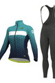 ALÉ Cycling winter set - PR-R STARS LADY WNT - black/light blue