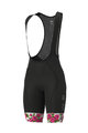 ALÉ Cycling bib shorts - ROSES LADY - pink/black